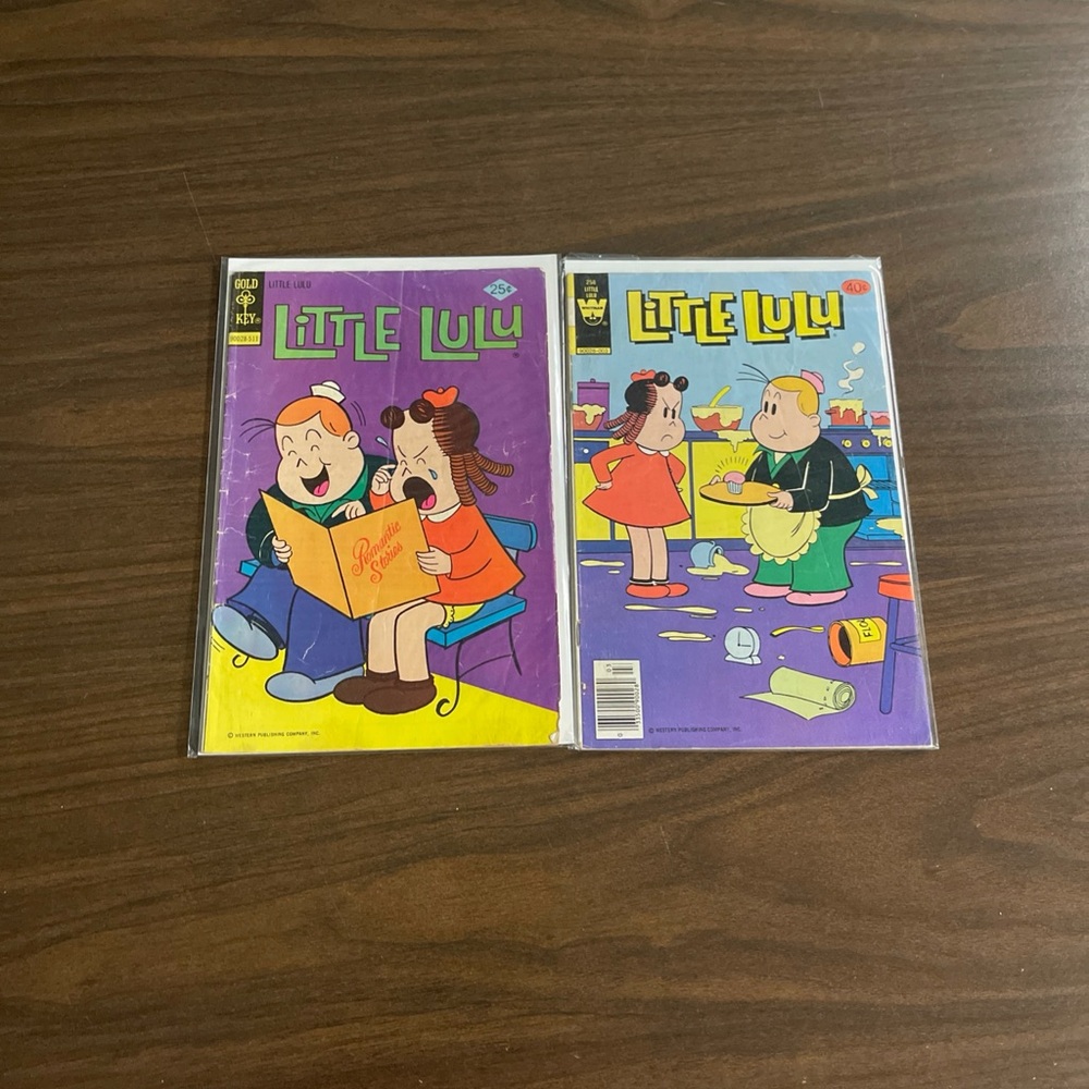 Little Lulu VINTAGE LOT of 2 Gold Key Comic Books [1975 & 1980] #229, #258